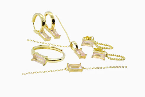 Ameya अमेय | Rosenquarz | Armband | 18K Vermeil Vergoldung